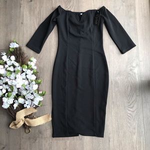 Half sleeve off the shoulder black dress NWT